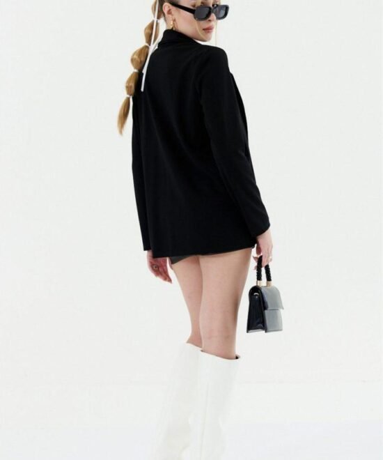 9020-Blazer Largo Crep Sastre Con Bolsillo - Imagen 4