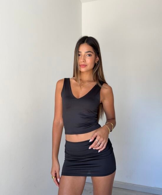 2880/M-Musculosa Microfibra Escote V Espalda U Forrado Largo - Imagen 5