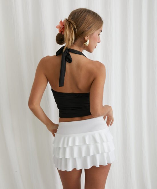 643/M-Pollera Microfibra Con Short 3 Volados - Imagen 4
