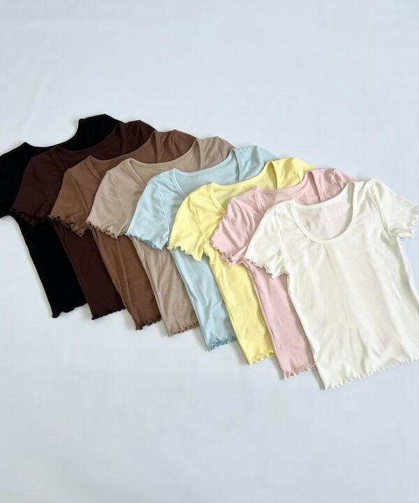 5683-REMERA MORLEY FINO CON RULOTE MANGA CORTA