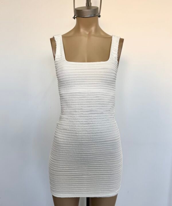 Alternative view of 418/R-Vestido Mini Ruffle Escote Cuadrado Forrado