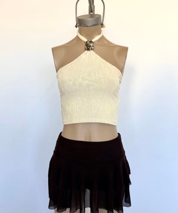 Alternative view of 2101/TB-TOP TUL BRILLO HALTER HEBILLA DOBLE CIRCULO CON TIRA ANCHA PARA ATAR