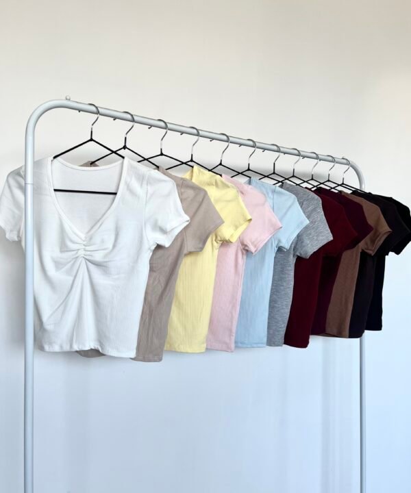 5514-REMERA MORLEY FINO FRUNCE MEDIO MANGA CORTA
