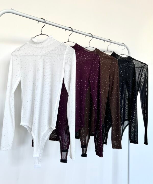 5308/TS-BODY TUL STRASS MEDIA POLERA MANGA LARGA CON GANCHO