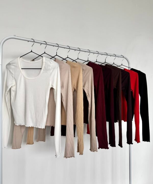 5683/3-REMERA MORLEY FINO CUELLO REDONDO RULOTTE MANGA LARGA