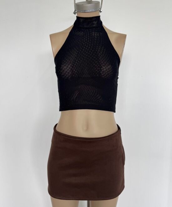 1922/TS-Top Tul Strass Americana Halter Para Atar Cuello - Imagen 3