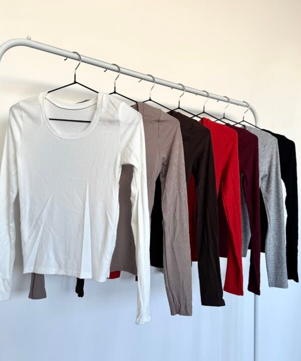 1362/3-REMERA MORLEY FINO CUELLO REDONDO BASICA MANGA LARGA