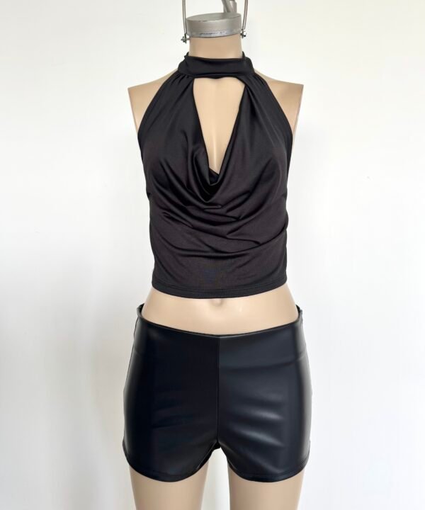 Alternative view of 1737/M-TOP MICROFIBRA AMERICANA BUCHE CAIDO FRUNCE HALTER PARA ATAR CUELLO