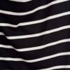 3112/1-REMERA MODAL RAYADO MANGA LARGA CUELLO BOTE CINTURA ANCHA FRUNCIDO GLOBO - negro