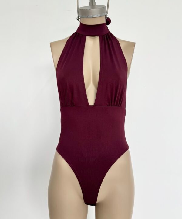 Alternative view of 5905/M-BODY MICROFIBRA HALTER PARA ATAR CUELLO Y ABERTURA CENTRO CON FRUNCE PECHERA