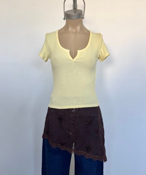 Alternative view of 4599-REMERA MORLEY FINO CON CUELLO V MANGA CORTA