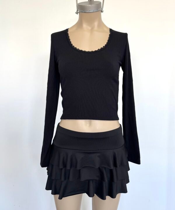 Alternative view of 2830/3-REMERA MORLEY TAO MANGA LARGA CUELLO REDONDO CON PUNTILLA FINITO