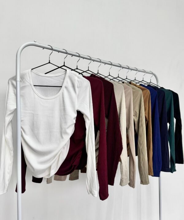 4268/3-REMERA MORLEY TAO MANGA LARGA CUELLO REDONDO LATERALES FRUNCE ELASTICO