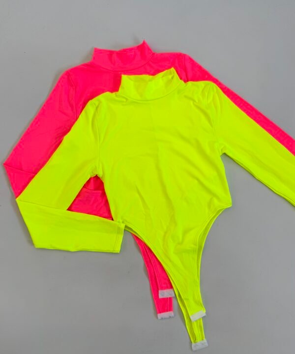 6006/FL-BODY MICROFIBRA FLUOR CAVADO MEDIA POLERA CON GANCHO