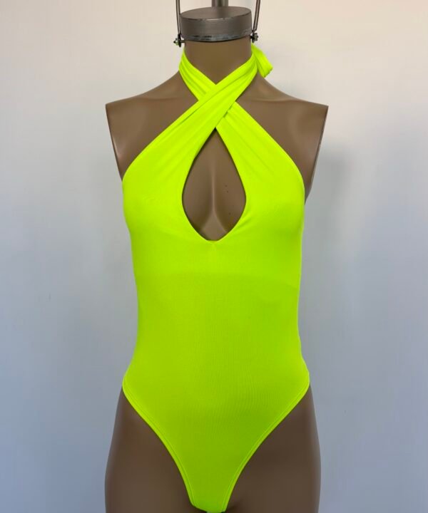 Alternative view of 7106/FL-BODY MICROFIBRA FLUOR ESCOTE V CON TIRA PARA ATAR CUELLO MULTIUSO