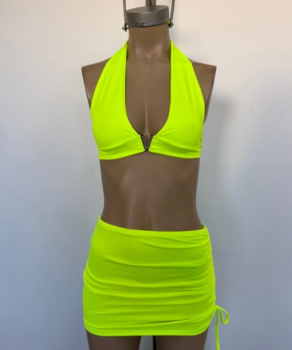 1425/FL-CORPIÑO MARILYN MICROFIBRA FLUOR CON HEBILLA V BRILLO ESPALDA TIRA PARA ATAR