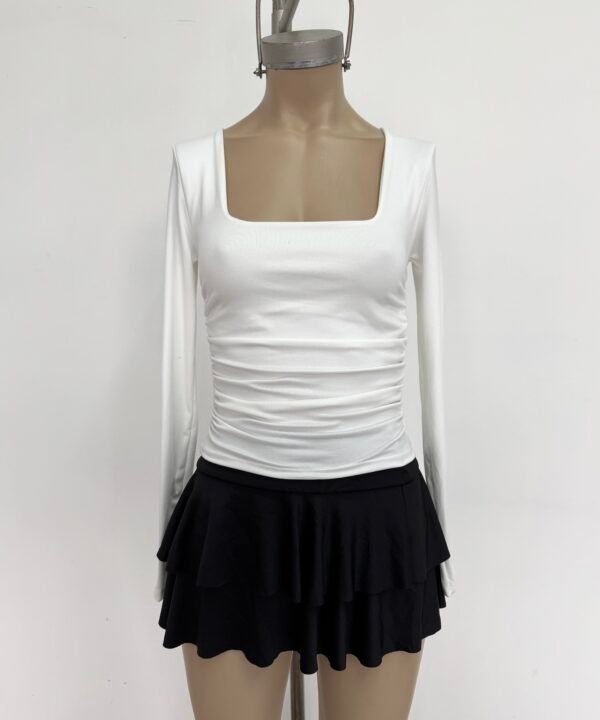 Alternative view of 2911/3-REMERA MODAL SOFT ESCOTE CUADRADO FORRADO CON LATERALES FRUNCE ELASTICO