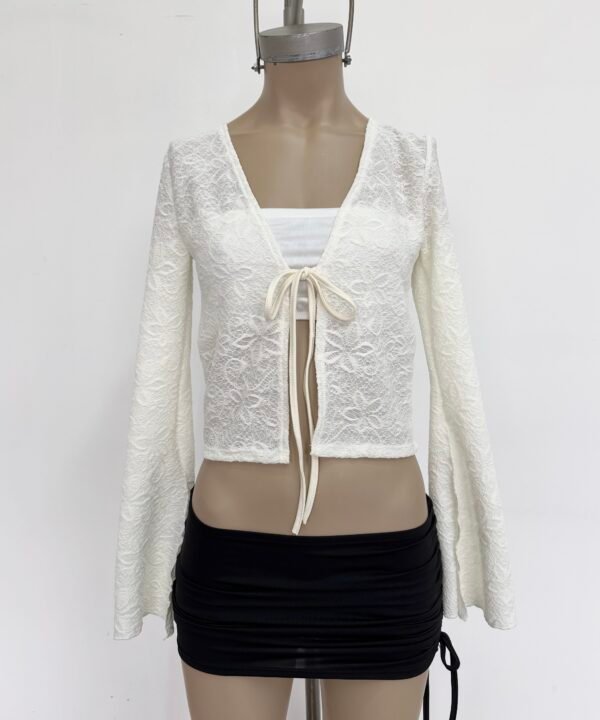 Alternative view of 5092/J-Saquito Jacquard Manga Oxford Abertura Tajo Con Bando Interno