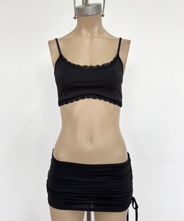 Alternative view of 1702/M-CROPTOP MICROFIBRA TIRITA PECHERA FORRADO CON PUNTILLA