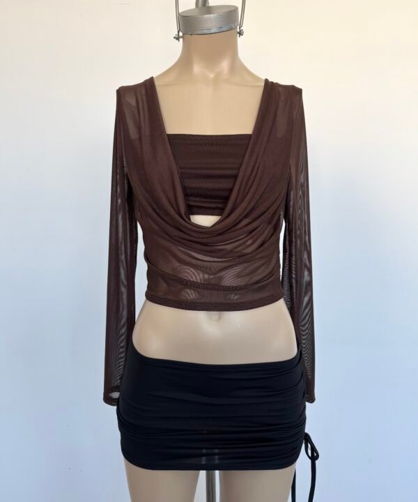 Alternative view of 2559/3T-Remera Tul Liso Buche Manga Larga Con Bando Interno