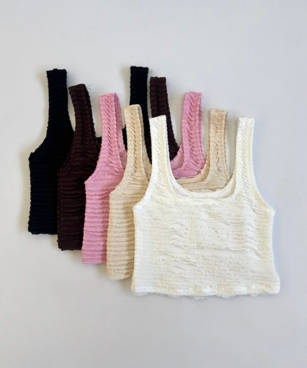 1805/R-Top Musculosa Mini Ruffle Escote Cuadrado
