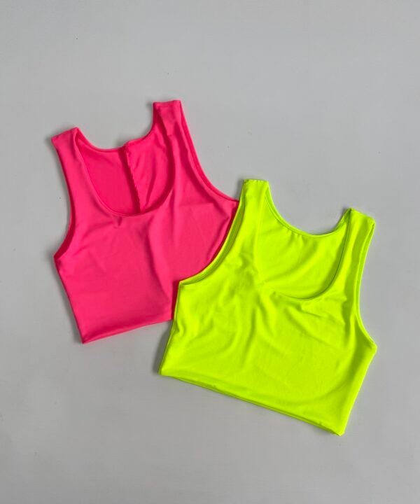 3117/FL-Croptop Musculosa Microfibra Fluor Delantera Forrado