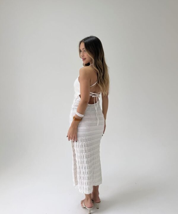 Alternative view of 510/RB-Vestido Ruffle Bruna Midi Espalda Descubierto Con Ganchitos Y Tiras Para Cruzar