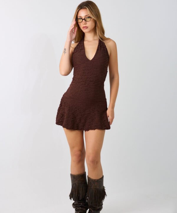 463/R-Vestido Marilyn Mini Ruffle Con Volado Y Short Interno