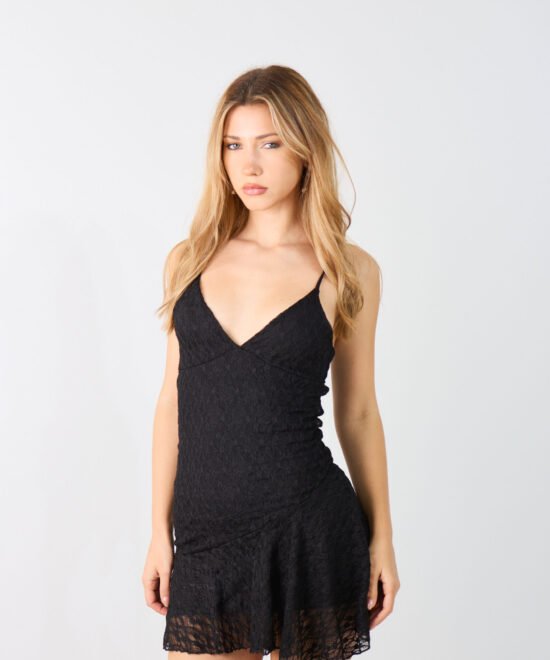 518/EO-Vestido Tirita Encaje Olimpia Con Volado Irregular - Imagen 4