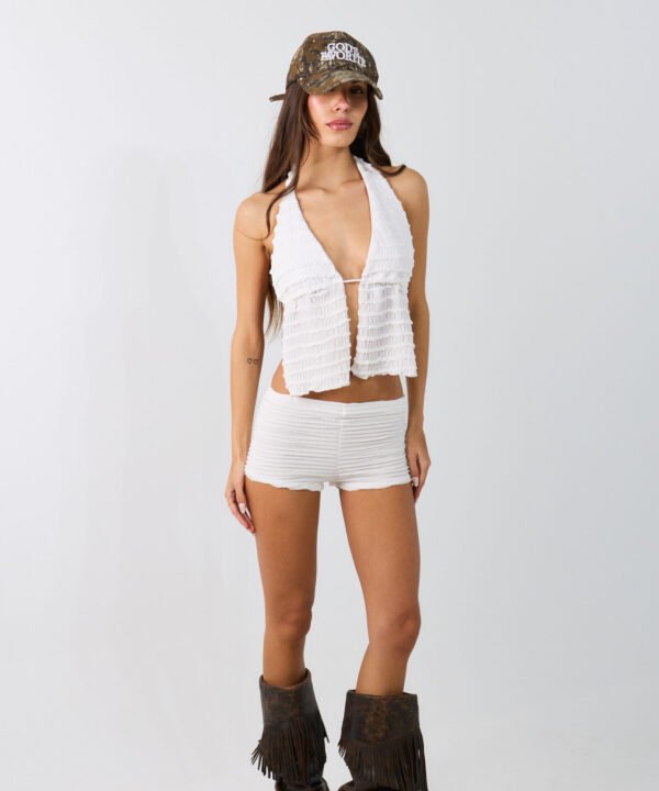 2578/R-Top Marilyn Ruffle Oriana Cordon Frunce Bajo Busto