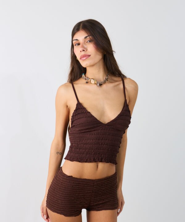 Alternative view of 1288/R-Top Tirita Ruffle Oriana Pechera Forrado