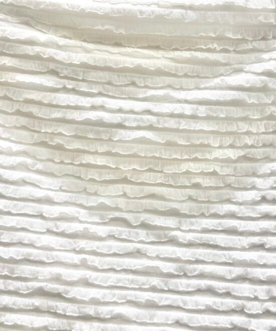 1928/R-Top Halter Mini Ruffle Pico Con Tira Para Atar Cuello Y Espalda - BLANCO