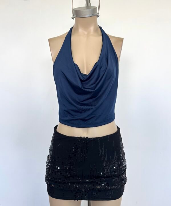 Alternative view of 1430/M-Top Microfibra Halter Buche Tira Lazo Para Atar Espalda