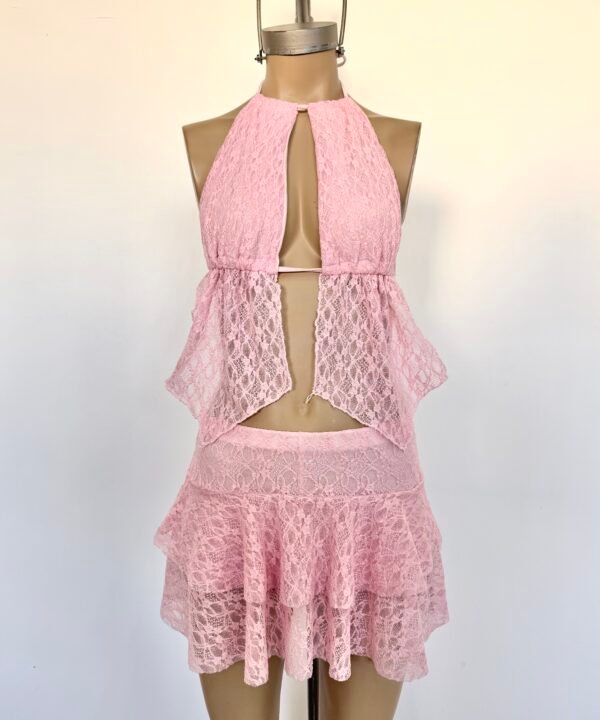 Alternative view of 2579/E-Top Halter Encaje Olimpia Cordon Frunce Cuello Y Bajo Busto