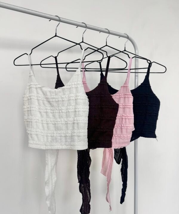 1633/RB-Top Ruffle Bruna Tirita Con Espalda Lazo Para Atar
