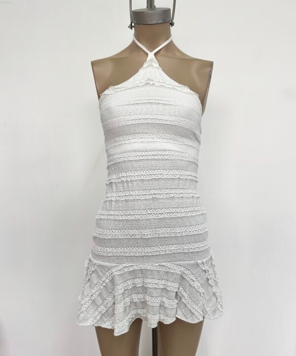 Alternative view of 494/RB-Vestido Ruffle Bruna Halter Tira Para Atar Cuello Con Lazo Para Atar Atras Y Volado Abajo