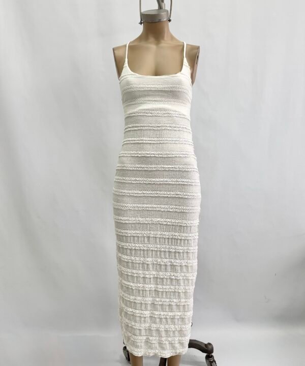 Alternative view of 510/RB-Vestido Ruffle Bruna Midi Espalda Descubierto Con Ganchitos Y Tiras Para Cruzar