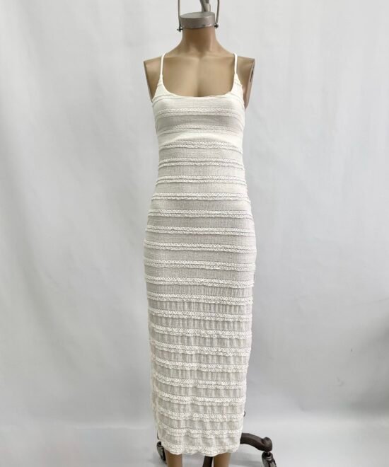 510/RB-Vestido Ruffle Bruna Midi Espalda Descubierto Con Ganchitos Y Tiras Para Cruzar - Imagen 5