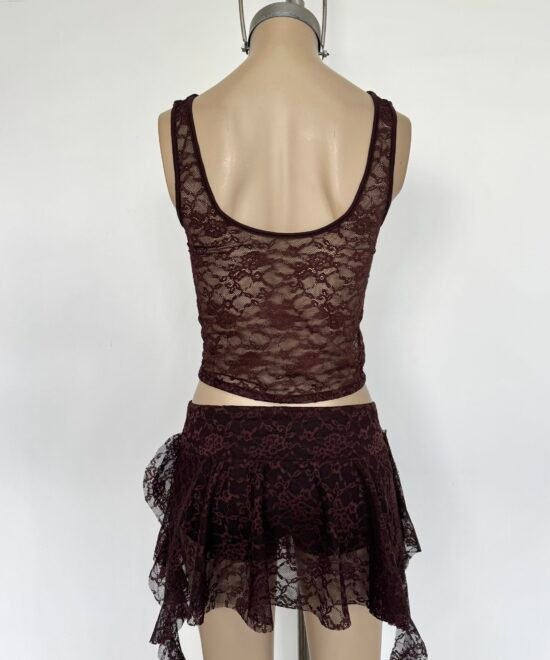 2880/E-Musculosa Encaje Lencero Escote V Forrado Con Espalda U - Imagen 3