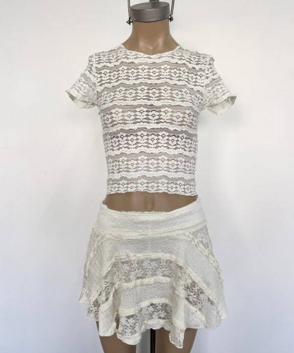 Alternative view of 2022/EM-Remera Encaje Missha Manga Corta Cuello Rulotte
