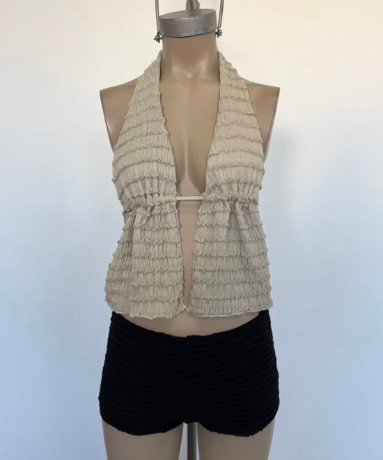 2578/R-Top Marilyn Ruffle Oriana Cordon Frunce Bajo Busto - Imagen 4