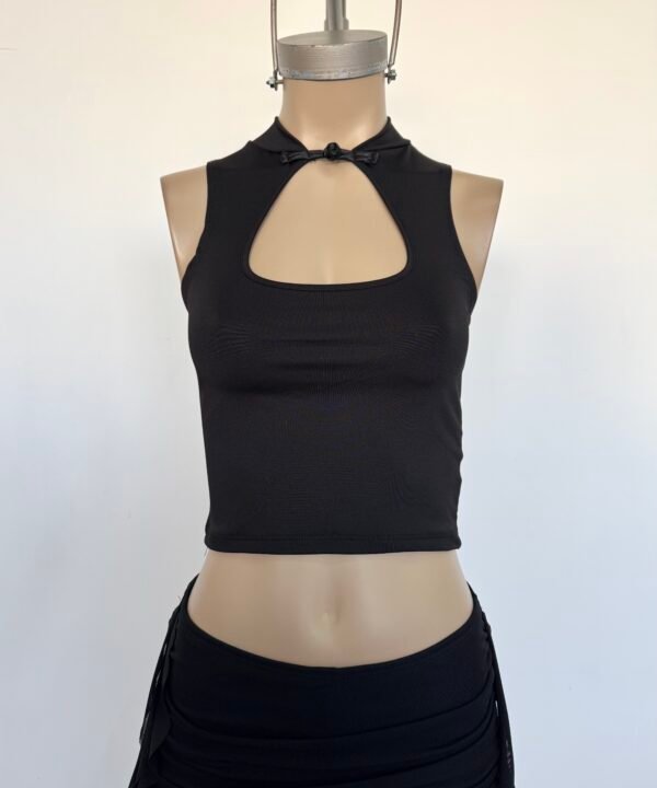 Alternative view of 1429/M-Top Musculosa Microfibra Cuello Mao Aplique Alamar Con Abertura Busto