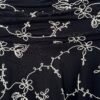 656/TH-Pollera Tul Hilo Bordado Lewis Cintura Frunce Lateral Con Volado Grande Abajo - negro