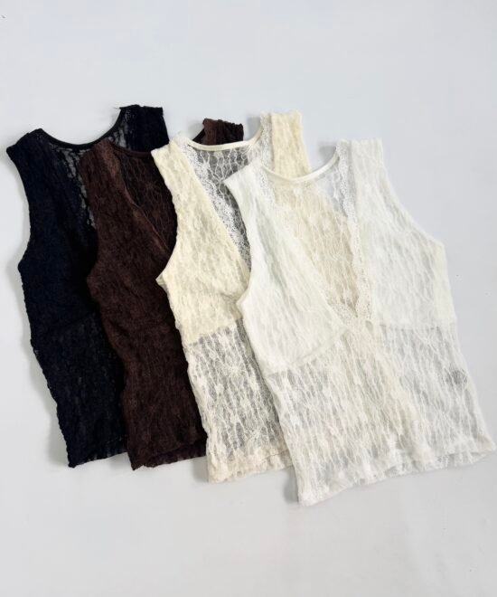 Alternative view of 1320/EJ-Musculosa Encaje Judy Recorte Pechera Forrado Con Puntilla Escote V