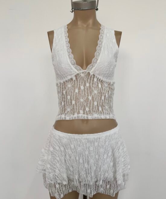1320/EJ-Musculosa Encaje Judy Recorte Pechera Forrado Con Puntilla Escote V - Imagen 3