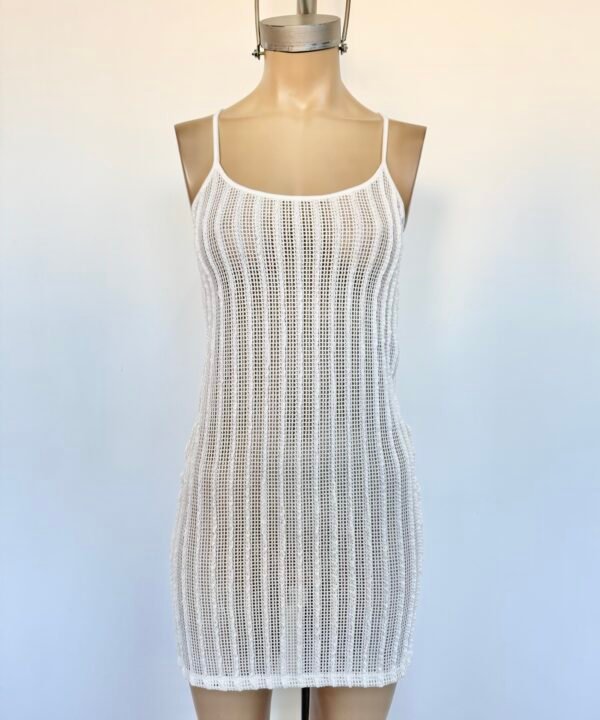 474/CR-Vestido Crochet Kerlina Corto Espalda U Con Tirita Cruce - Imagen 5