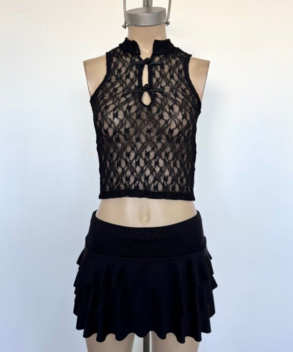 2079/ES-Musculosa Encaje Sora Cuello Mao Con 2 Alamares - Image 3
