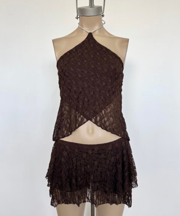 661/EJ-Pollera Encaje Judy Doble Volado Con Short Interno - Image 3