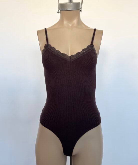 5400-Body Morley Fino Escote V Puntilla Y Gancho - Imagen 2
