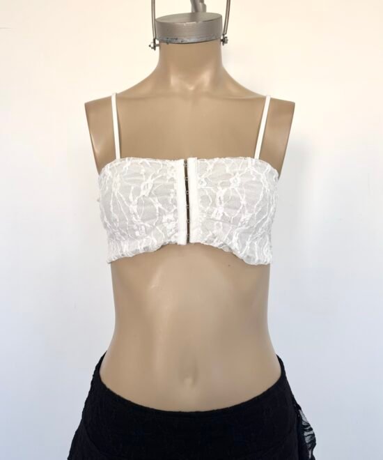 Alternative view of 1706/ET-Croptop Bando Tirita Encaje Tere Centro Fruncido Con Cinta Corsetera